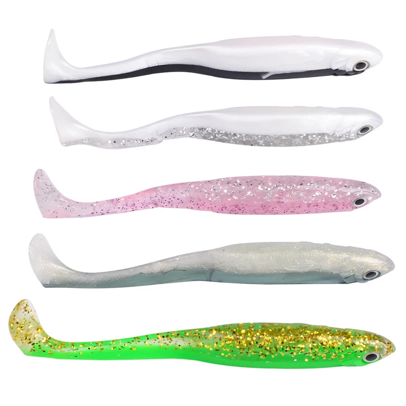 5pcs/lot Fishing Lures Silicone Soft Bait 16.5cm/23.5g Artificial T tail Fishing Lure 5 Color