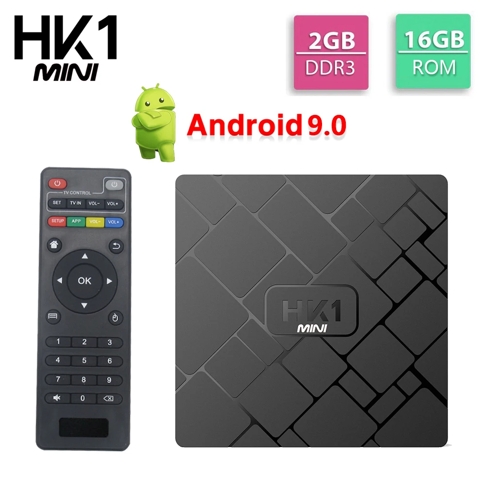 

HK1 Mini TV Box Android 9.0 2GB RAM 16GB ROM RK3229 Quad Core Smart Media Player 2.4G Wifi 4K HD Set Top Box PK X96 TX3 Mini