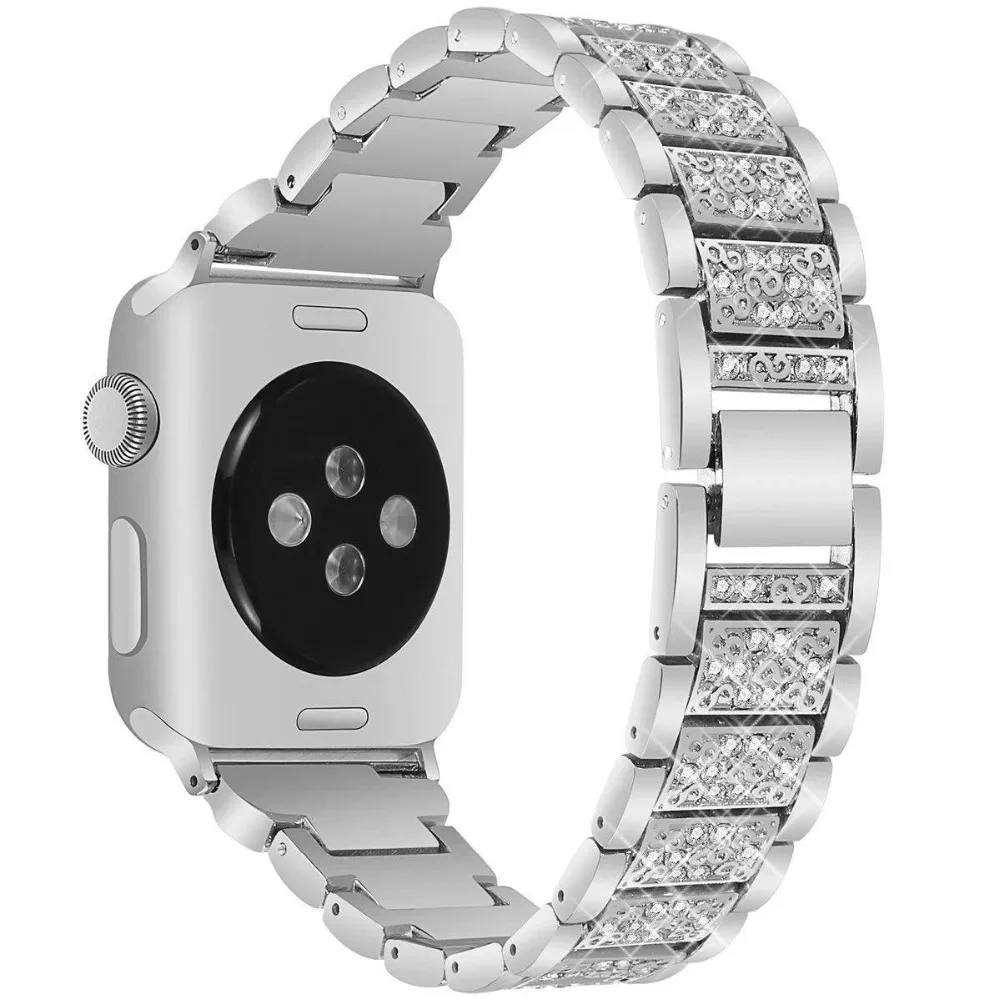 Ремешок для Apple Watch 4 44 мм ремешок 38 мм серия 4 3 2 розовое золото браслет из нержавеющей стали для Apple Watch полосы 42 мм ремешки