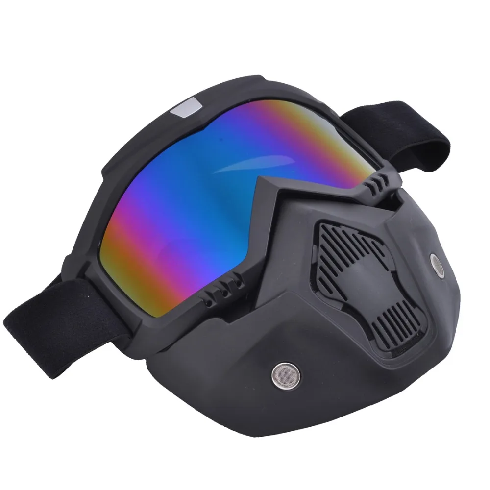 Маска для лица мотоциклетная со съемными очками и фильтром лица|motorcycle helmet face