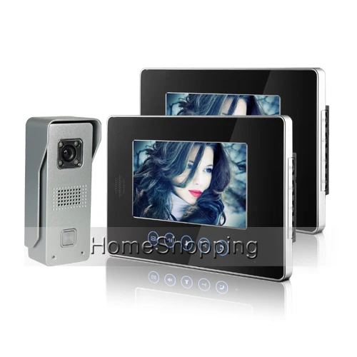 

Brand New Wired 7 inch Touch Color Screen Video Door Phone intercom System 2 Monitors 1 Doorbell Camera FREE SHIPPING IN Stock