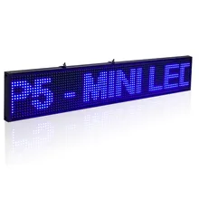 20x4Inch SMD P5 Led Sign Module Programmable Scrolling Message LED Display Board with Metal Chain,Blue