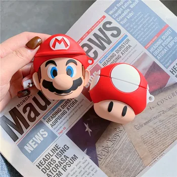 

Cute mushroom For Airpods Case 3D Silicone Buletooth Earphone Cover Funny Cute Cartoon Capa For Apple Airpods Headphone Case Box