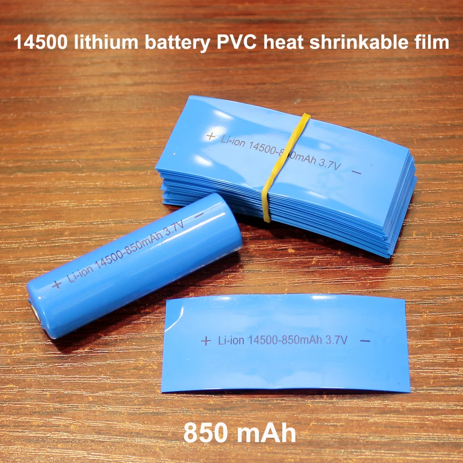 

100pcs/lot 14500 lithium battery heat shrinkable sleeve battery cover skin PVC heat shrinkable film shrink skin 850MAH skin
