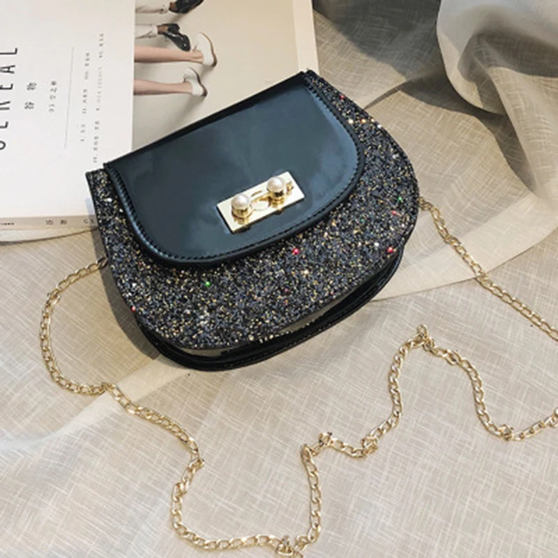 

shoulder bags for women 2019 Sequin Solid color luxury handbags women bags designer travel Chain Shoulder Messenger bags