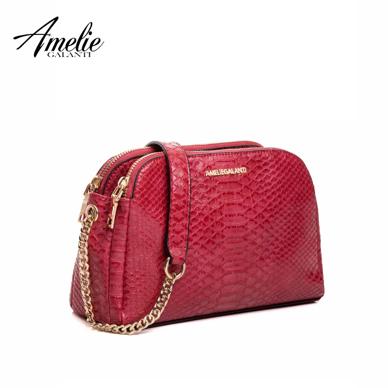 

AMELIE GALANTI New Fashion Messenger Bags for Women Famous Design Crossbody Bags Serpentine Zipper Soft PU Falp Bag Lady 2018