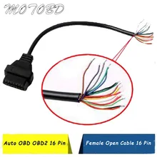 16 pinos interface de diagnóstico do carro & adaptador obdii obd 2 obd2 16pin conector fêmea para abrir o cabo obd