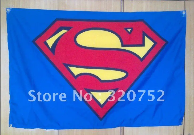 Free shipping wholesale Superman Logo Super Banner Flag 43.3 x28.8 inch