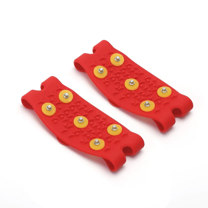 1 pair 5 teeth non slip steel stainless crampon ice gripper Winter Outdoor Ski hike camp snow mountain gaiter spike shoe cover