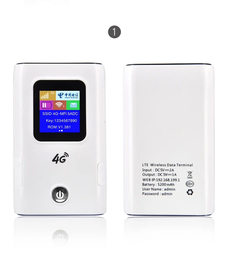Беспроводной маршрутизатор KuWFi для путешествий 4G LTE Wi Fi 5200 мАч внешний