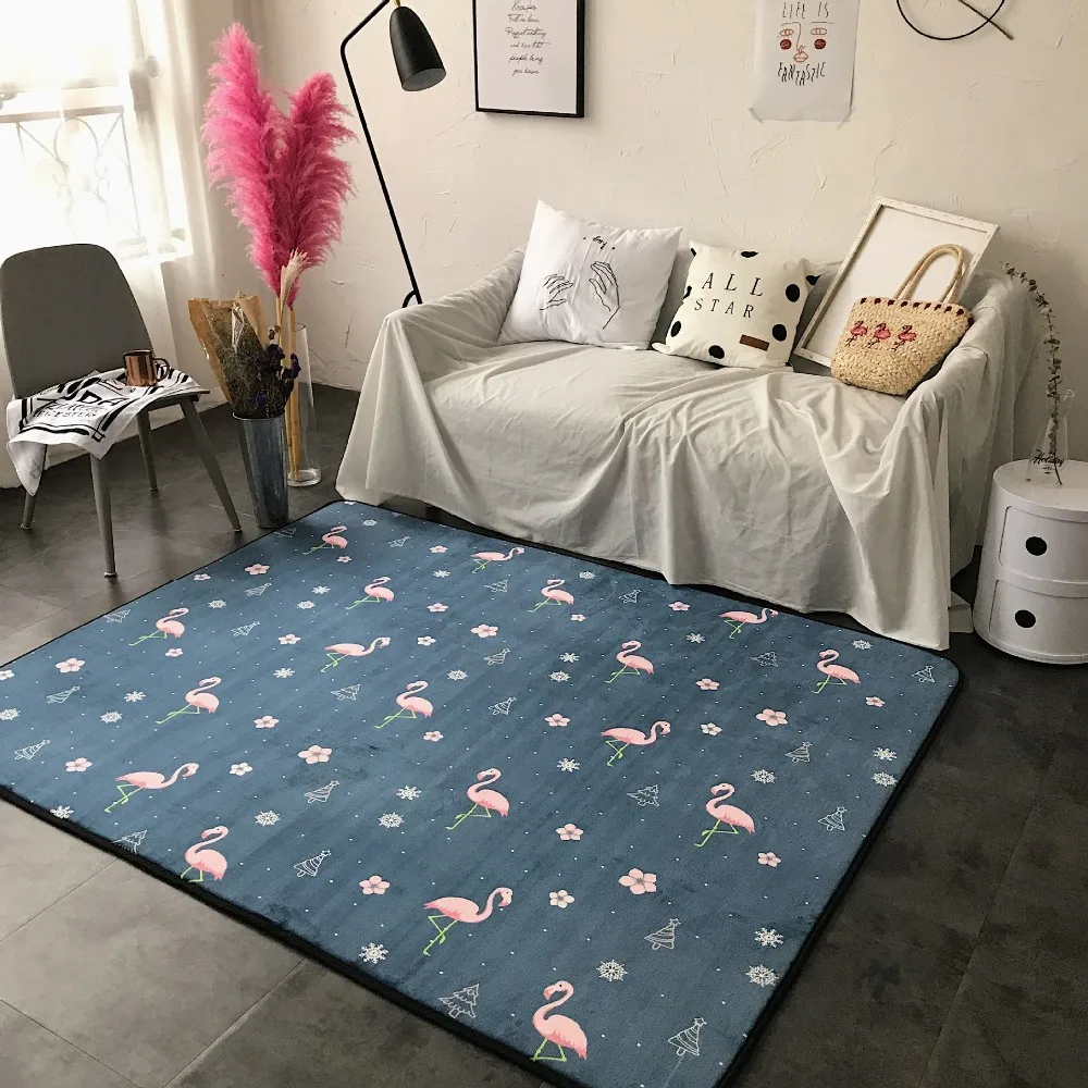 

New 80x185CM Bedside Rug Baywindow Pad Mat Flamingo Rug Fashion Rug and Carpet for Bedroom Flamingo Carpet Anti Slip Floor Mat