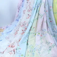 50D шифон с рисунком китайский стиль Древний китайский костюм ханфу юбка весна и лето шифоновое платье шарф Одежда Ткань