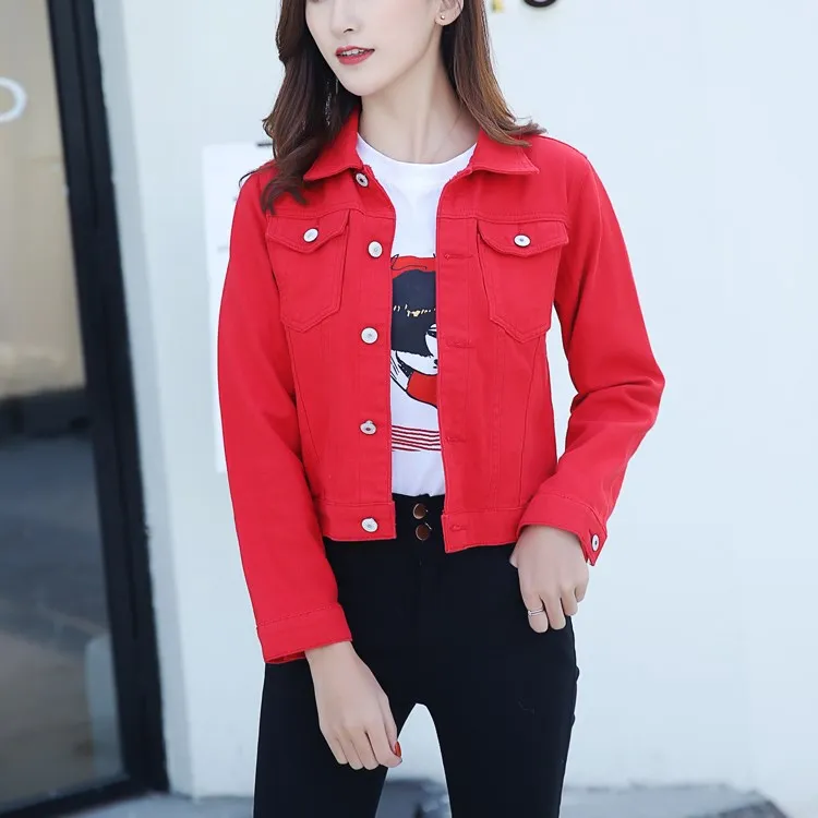 2018 5 Colors Autumn Women Denim Jacket Overcoat Short Jeans Basic