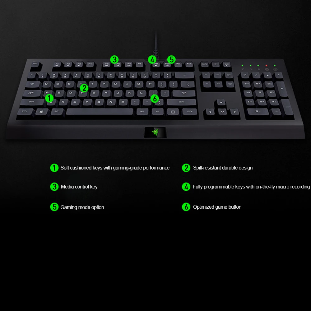 Проводная игровая клавиатура razer Cynosa, мембранная клавиатура для игры, программируемые клавиши для записи макросов, 104 клавиш для ноутбука, ПК