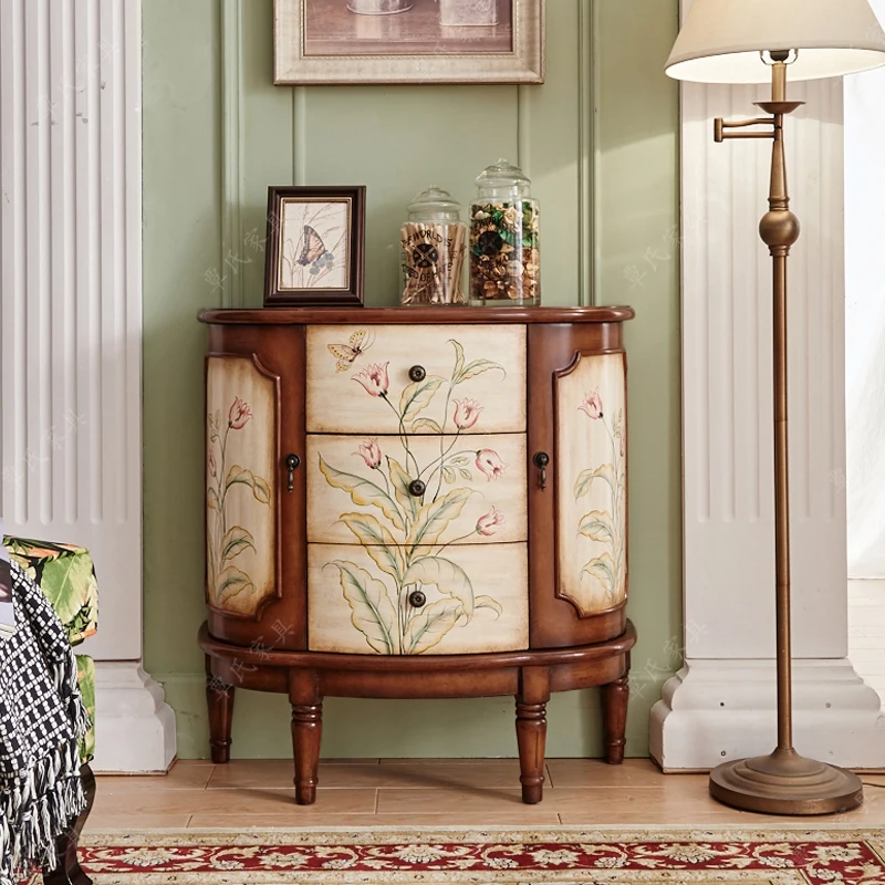 American painting cabinet Mediterranean for old decorative cabinets pastoral European living room storage cabinet locker