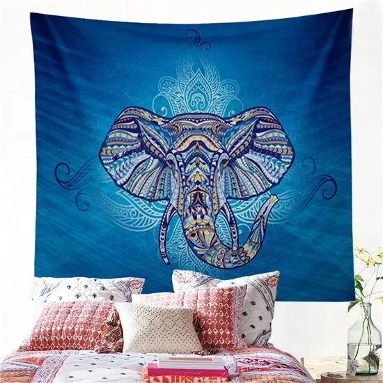 Drop Shipping Elephant Tapestry Wall Hanging Animal Twin Hippie