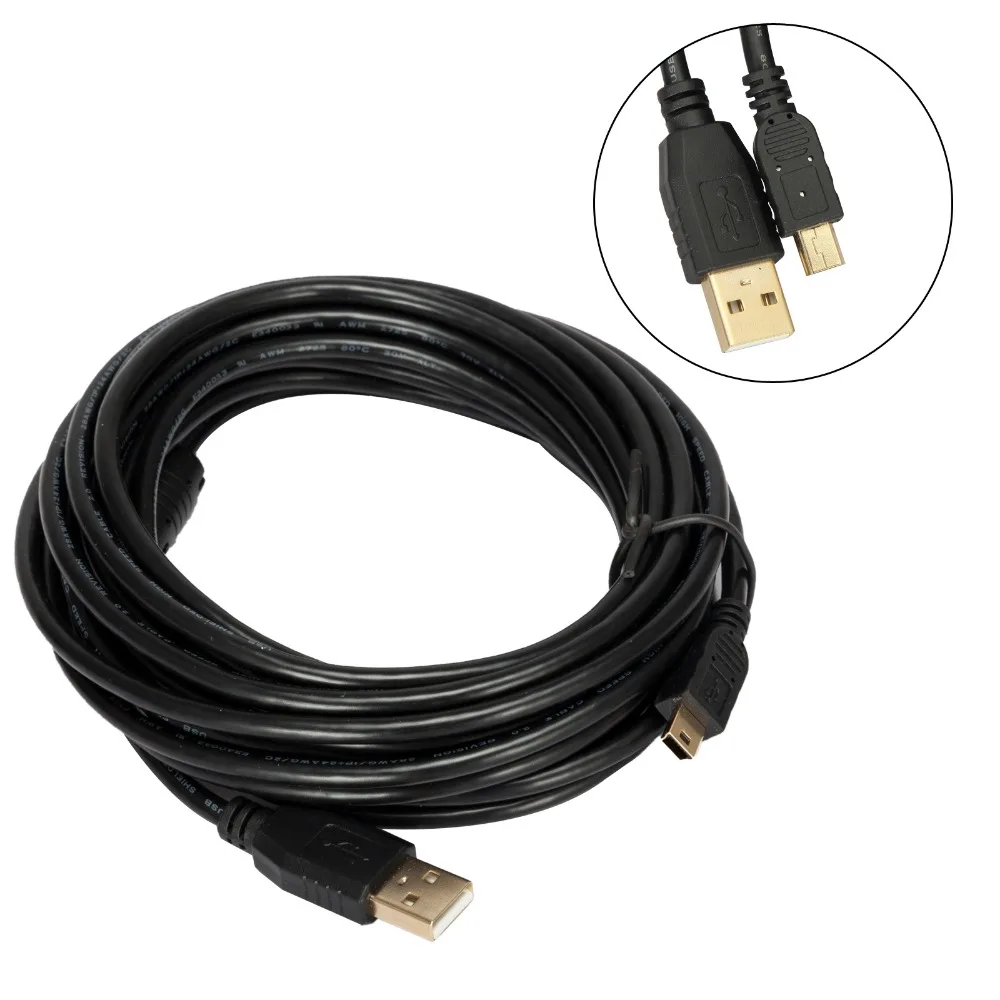 5 метров/10 метров длиной 2 0 Мини USB Бронзовый кабель для передачи данных