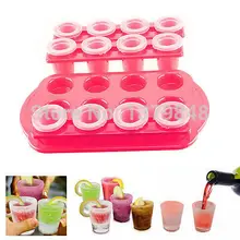 12 ледяной Набор стаканов замороженный пресс-форма для заморозки льда поднос вечерние бар Shoote