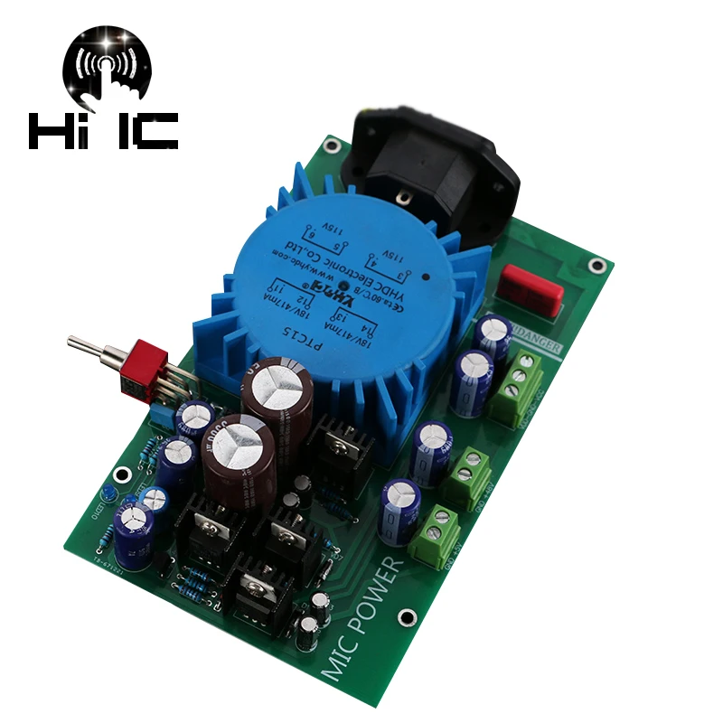 

Dual Voltage Regulator Adjust Power Supply Board For Preamp DAC AMP Microphone 220V Input Dual 15V Can Adjust +5V+48V Output