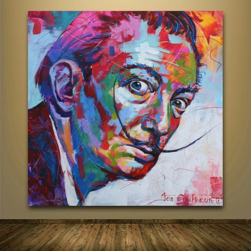 Salvador Dali Graffiti Pop Art Oil Painting Face Portrait Wall Painting and Posters For Living room Home Decoration Salvador Dali Graffiti Pop Art Oil Painting Face Portrait Wall Painting and Posters For Living room Home Decoration