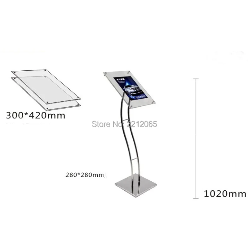 A4 напольный изогнутый столб Меню Знак и плакат держатель дисплей стенд