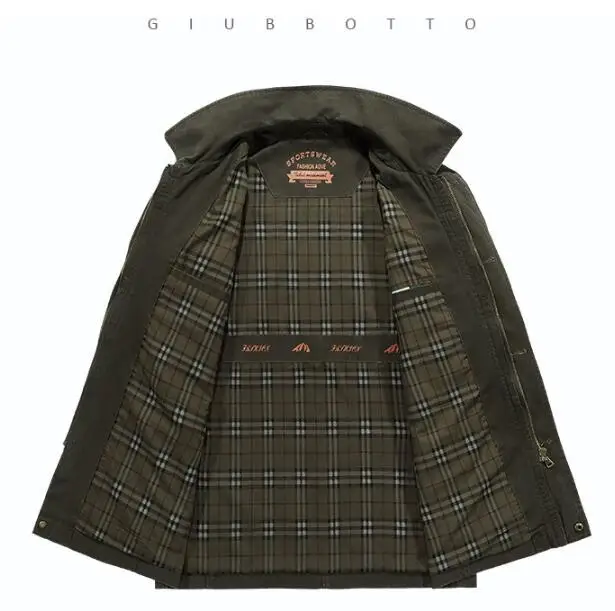 ROHOPO куртка, хлопок, мужская куртка-карго militar, осень, дизайн, однотонная верхняя одежда, рабочие карманы, пальто для мужчин