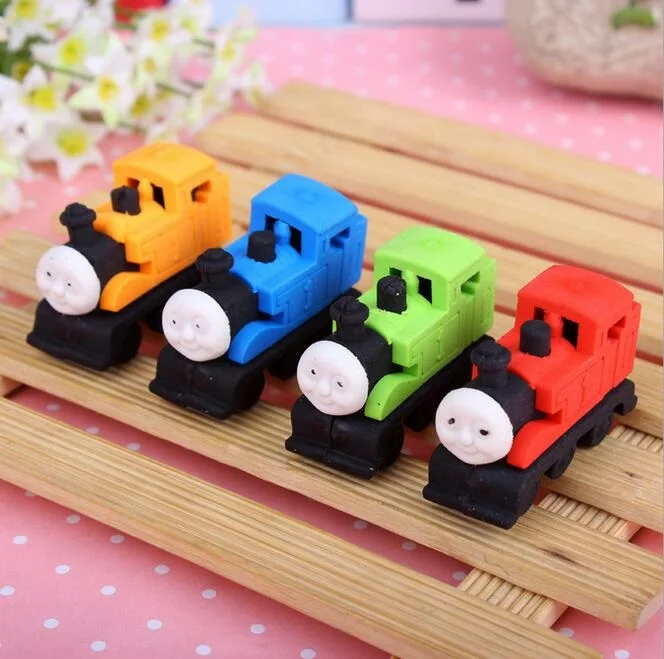 18packs/lot New Cute color Train Simulation modelling Eraser Office