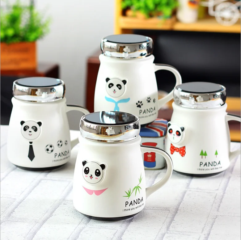 Оригинальность панда мультфильм керамика кружка чашка для воды чашка высокой емкости чашка с насадки на рукоятки посуда для напитков креативные подарки Keepsake