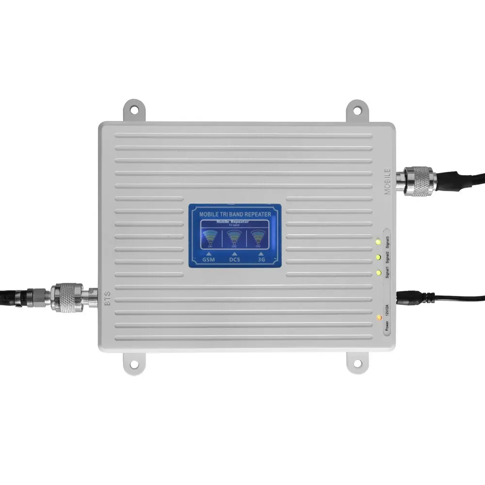 

Signal Booster Tri Band Amplifier Network Booster 900 1800 2100 GSM DCS WCDMA 2G/3G/4G LTE Intelligent Repeater