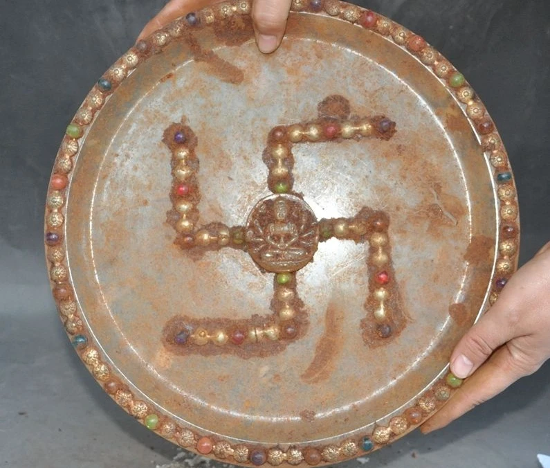 

Collect Rare Old tibet buddhism Crystal sculpture Buddha Statue Dish Tray Plate