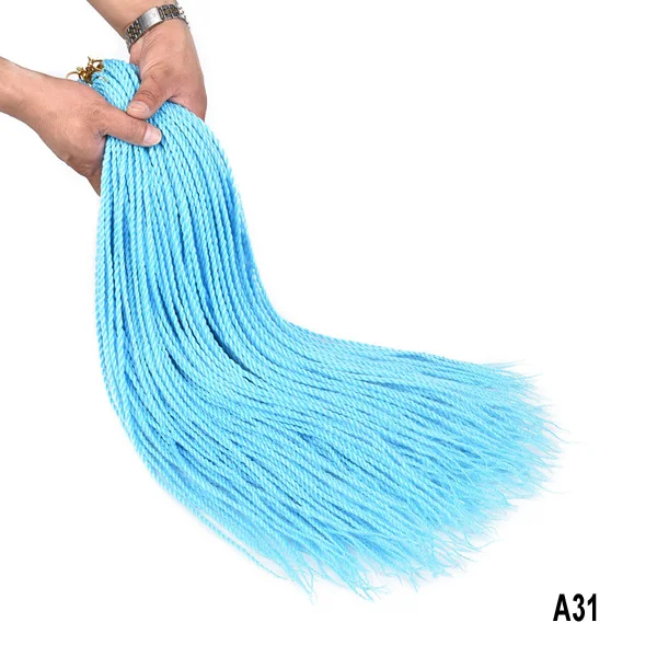 TOMO 24 дюйма Омбре Сенегальские скрученные волосы на крючках косички 30 прядей синтетические цветные плетеные волосы для женщин - Цвет: # Синий