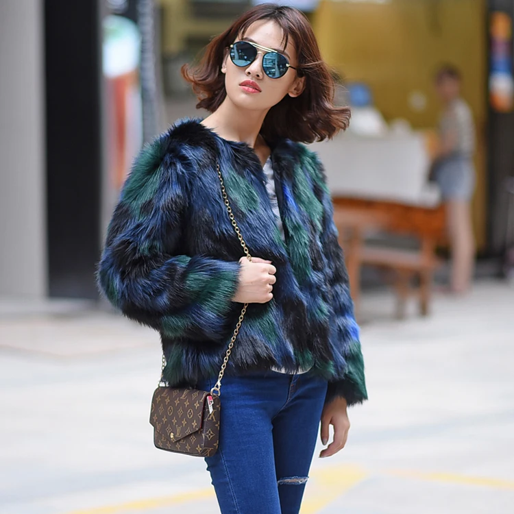 

Vetement 2019 Vetement Women's Raccoon Dog Fur Short Fox Faux Fur Coat Femme Jacket Artificial Fur Fake Fur Outwear ZM11