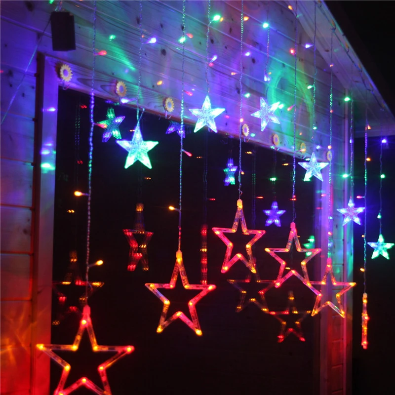 Pentagram curtain string light (6)