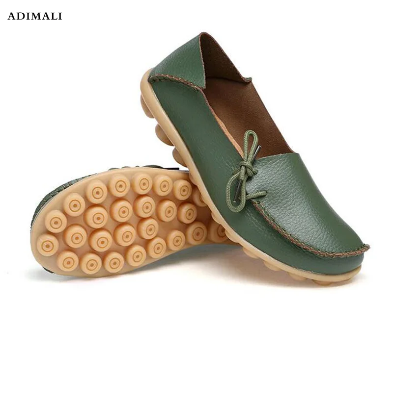 

2017 New Genuine Leather Women Flat Shoes Casual Slip On Loafers Ladies Flats Shoes Moccasins Lady Driving Shoes