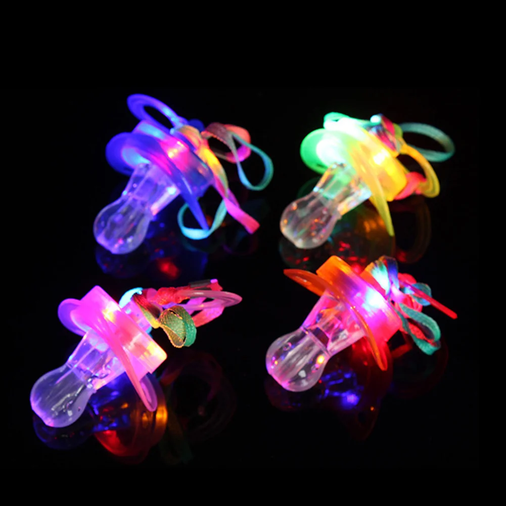 

4pc Party Rave Nipple Colourful Light Glow Stick Fun Toy Bar Survival Kit Pacifier