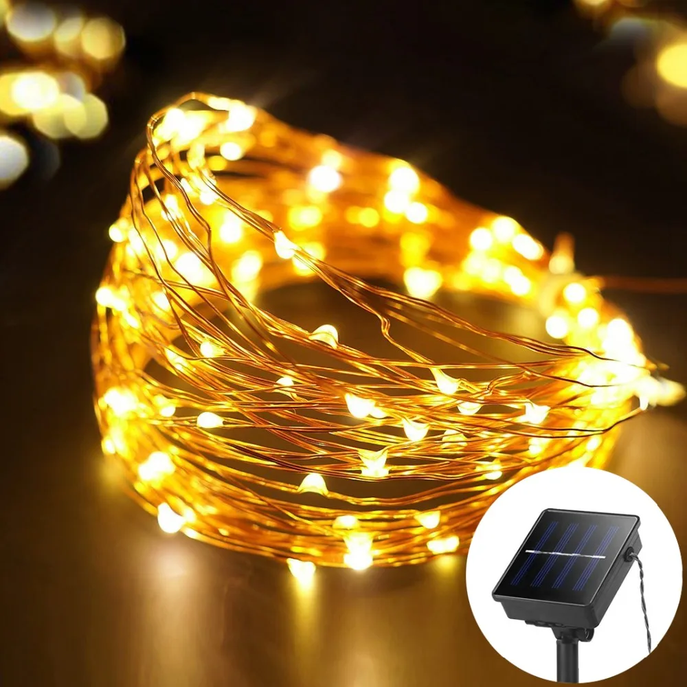 

Solar Power Lawn Lamps 2M 5M 10M 20M USB/Battery Copper Wire Led String Light Fairy Garland Wedding Decor Outdoor Party Lights