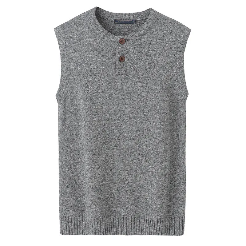 

Spring Autumn Elegant Button Knitted Men's Sleeveless Sweater Vests Japanese Korean Style Business Casual Sweater Waistcoats