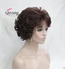 Short Curly Dark Auburn Synthetic Hair Full wig Women's Thick Wigs For Everyday ► Photo 3/6