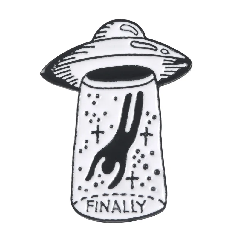 1 UFO броши, Блестящая эмаль, инопланетянин, нагрудные булавки, воротник, боты, значки, ювелирные изделия, подарки для одежды, шляпы, рюкзака - Цвет: 1