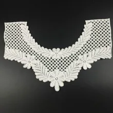 Белый воротник цветочной вышивкой Аппликация Кружева декольте Воротник Аксессуары для крапбукинга