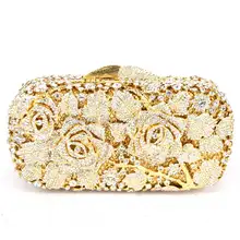 Rose Diamanten Strass frauen Abend Handtasche Partei Prom Hochzeit Geldbörse Mode Heißer Verkauf Kette Schulter Handtasche Q04