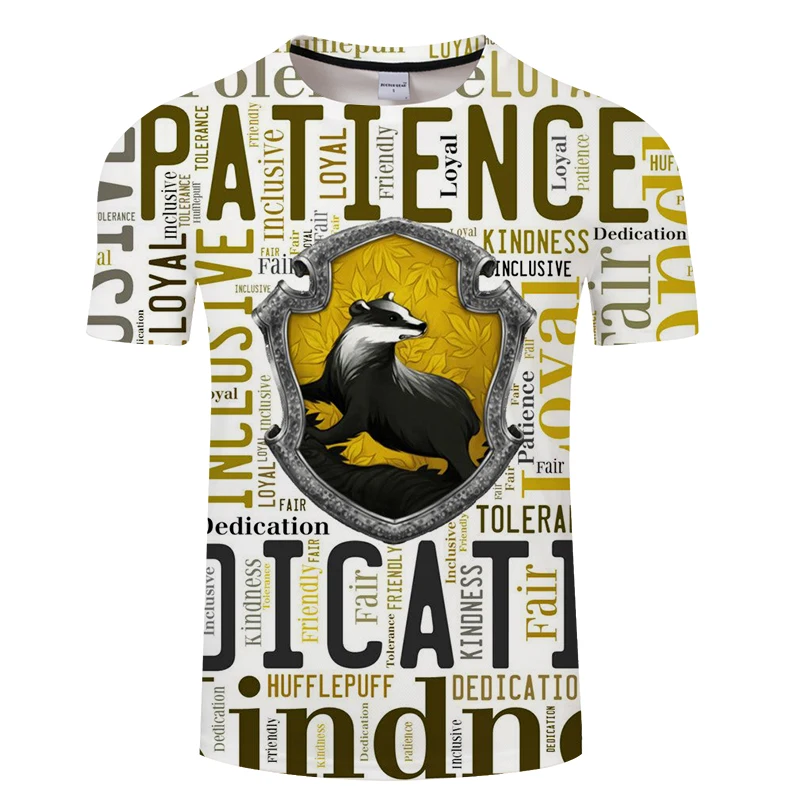 Hut Herry Hip Hop T-Shirt Potter Voldemort Shield 2019 Short Sleeve Cotton T Shirts Man Clothing Magic School Snake 3D T-Shirts