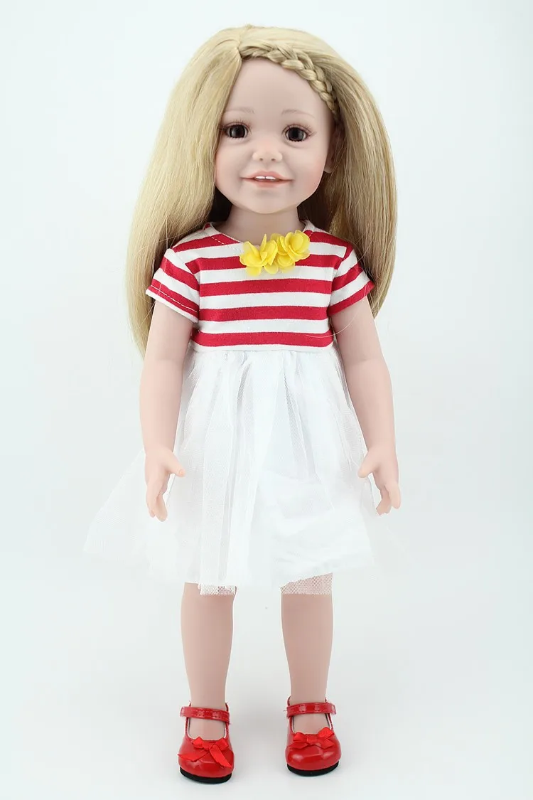 

NPK DOLL Reborn Baby American Girl 18 inch Soft Vinyl Bath Toys Girl Princess Summer Dress Dollhouse Accessories Cute Promotion
