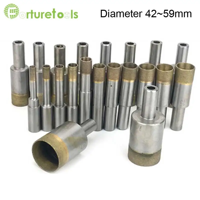 5pcs Sintered diamond hole saw steel body drill bit for glass and agate total Length 50mm Diameter 42~59mm glass tool zt003 5pcs Sintered diamond hole saw steel body drill bit for glass and agate total Length 50mm Diameter 42~59mm glass tool zt003