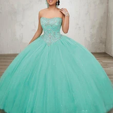 Блестящий Бирюзовый Шар, платье принцессы, пышные платья, тюль, vestidos de 15 anos, милые вечерние платья на выпускной, на заказ
