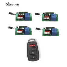 Sleeplion 220V 10A 1CH Relay 4-car-key wireless RF Remote Control Switch Transmitter+4 Receiver AC 220V 110V Power ON/OFF