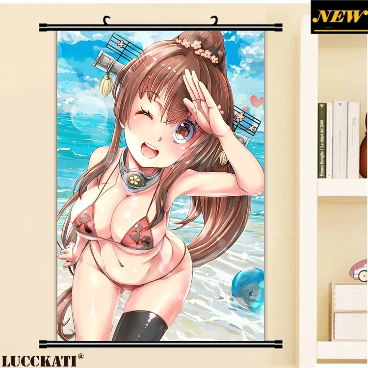 40X60CM Kantai Collection Kancolle yamato loli art cameltoe Cartoon Anime wall picture mural poster cloth scroll canvas painting | Дом и сад