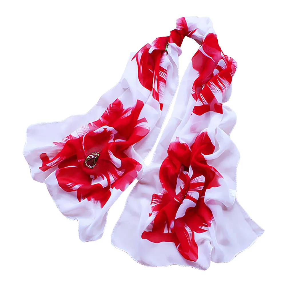 Женский шифоновый шарф, дизайн, мягкие шарфы с цветочным принтом, женский элегантный длинный широкий шарф, летняя тонкая пляжная шаль, Платки@ py