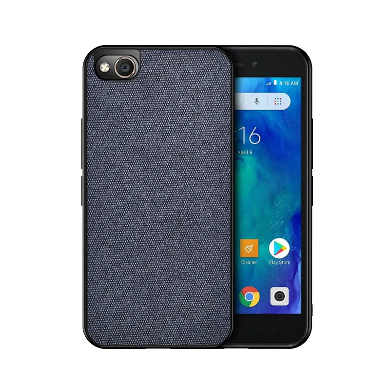 

For Xiaomi Redmi Go Case Fabric Canvas PU Leather Phone Case For Redmi Go Vintage Cloth TPU Edge Plastic Back For Redmi Go Cover