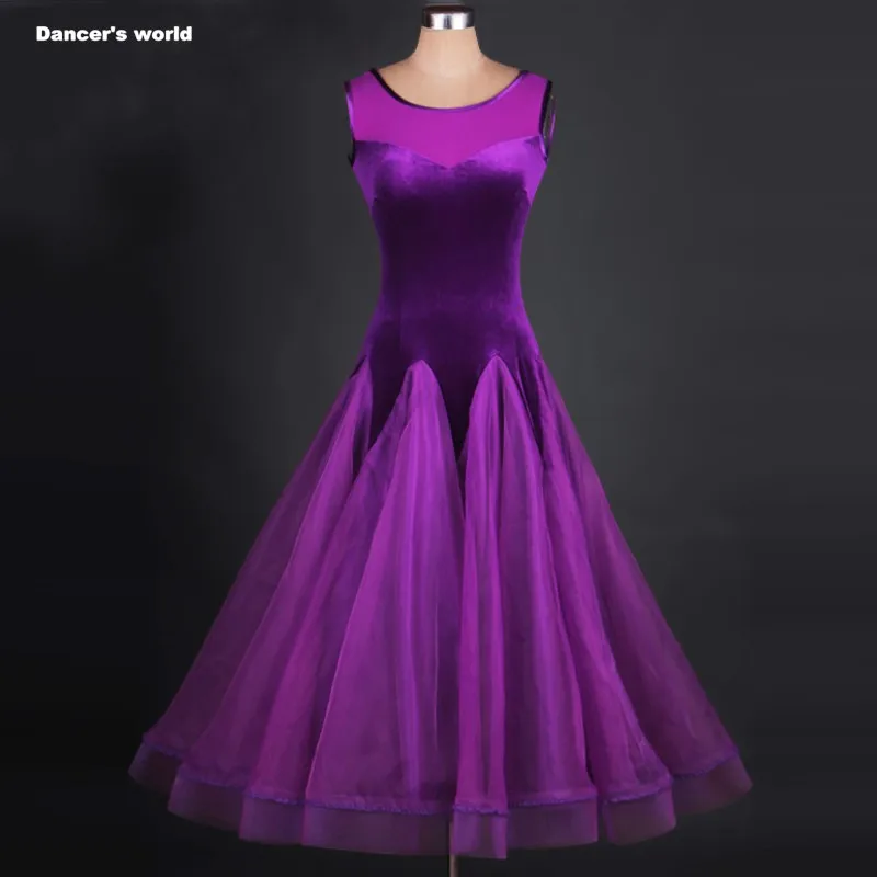 Bllroom dance clothing Elegant ballroom dance dress velvet sleeveless